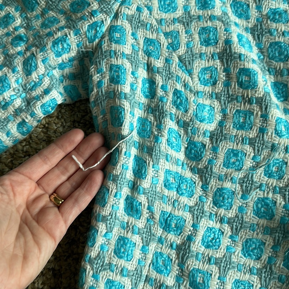 Trina Turk Tweed Blue and White Jacket size 6 - Picture 3 of 6